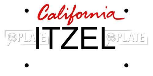 ITZEL California License Plate