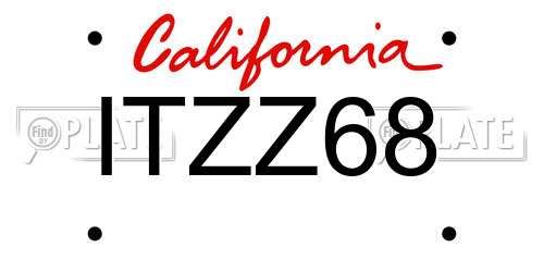 ITZZ68 California License Plate