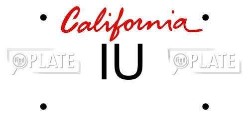 IU California License Plate