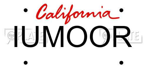 IUMOOR California License Plate