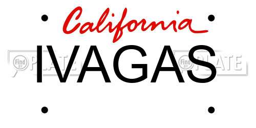 IVAGAS California License Plate