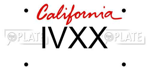 IVXX California License Plate