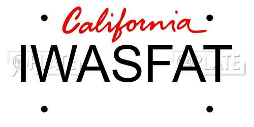 IWASFAT California License Plate