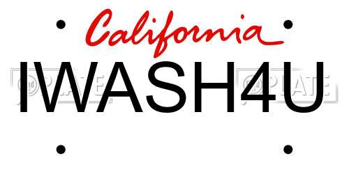 IWASH4U California License Plate