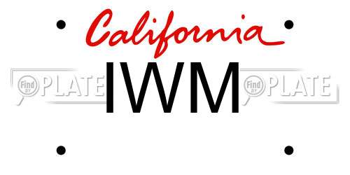 IWM California License Plate