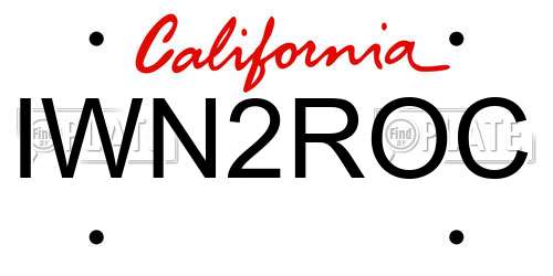 IWN2ROC California License Plate