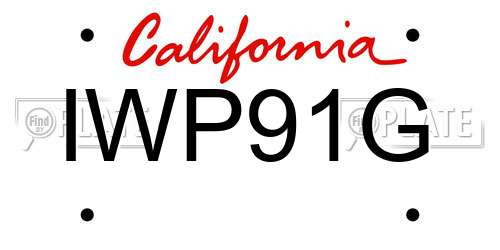 IWP91G California License Plate