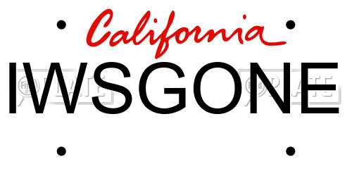 IWSGONE California License Plate