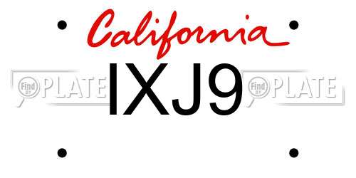 IXJ9 California License Plate
