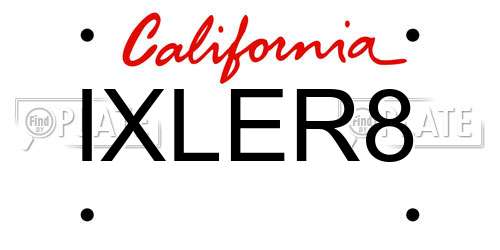 IXLER8 California License Plate