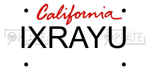 IXRAYU California License Plate