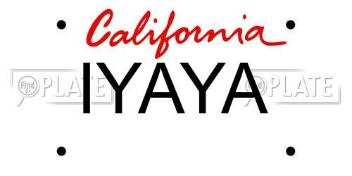 IYAYA California License Plate
