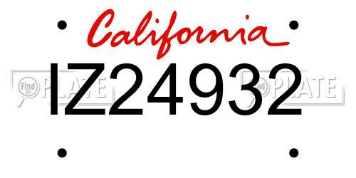 IZ24932 California License Plate