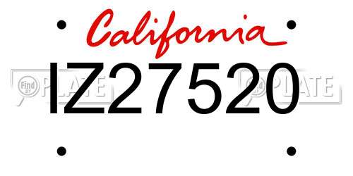 IZ27520 California License Plate