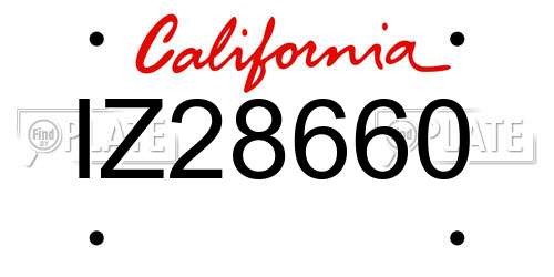 IZ28660 California License Plate