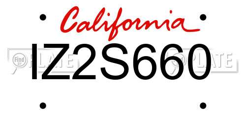 IZ2S660 California License Plate