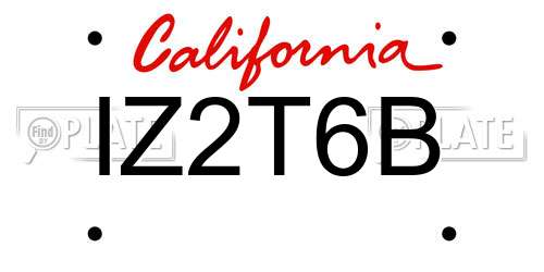 IZ2T6B California License Plate