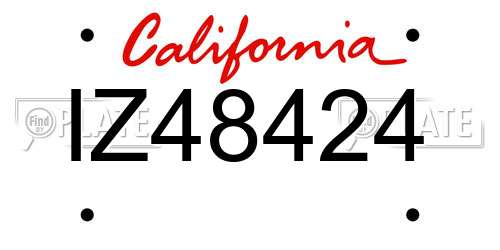 IZ48424 California License Plate