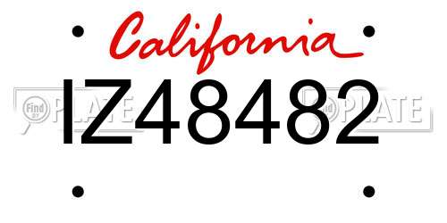 IZ48482 California License Plate