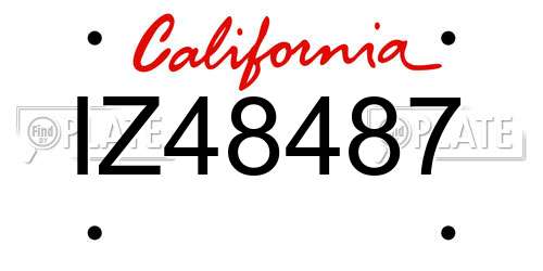 IZ48487 California License Plate