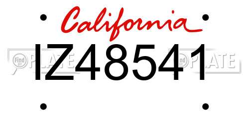 IZ48541 California License Plate