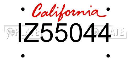 IZ55044 California License Plate