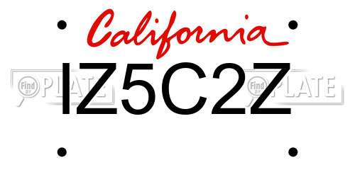 IZ5C2Z California License Plate