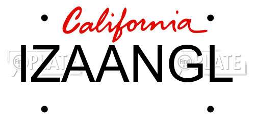 IZAANGL California License Plate