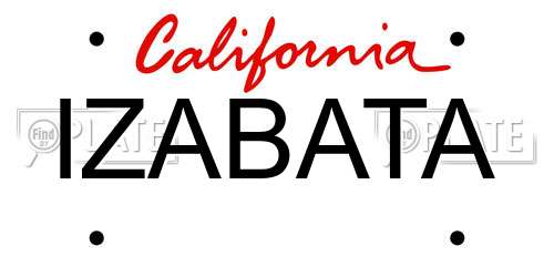 IZABATA California License Plate