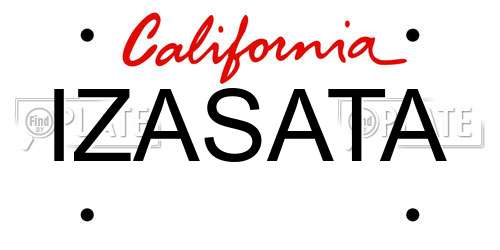 IZASATA California License Plate