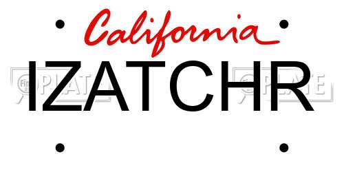IZATCHR California License Plate
