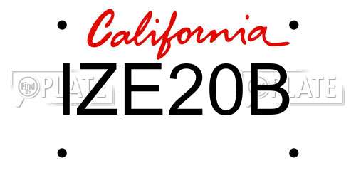 IZE20B California License Plate