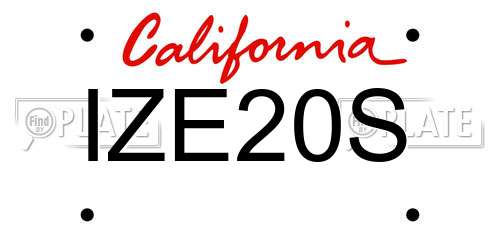 IZE20S California License Plate