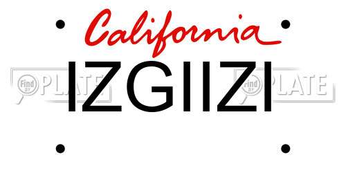 IZGIIZI California License Plate