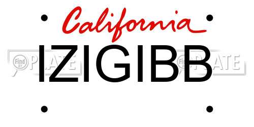 IZIGIBB California License Plate