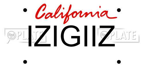 IZIGIIZ California License Plate