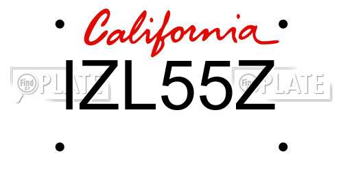 IZL55Z California License Plate