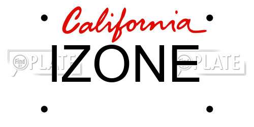 IZONE California License Plate