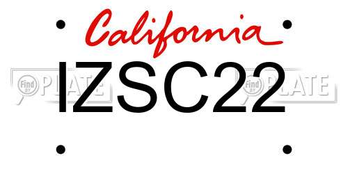 IZSC22 California License Plate