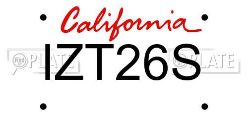 IZT26S California License Plate