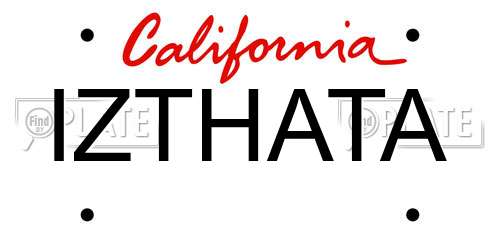 IZTHATA California License Plate