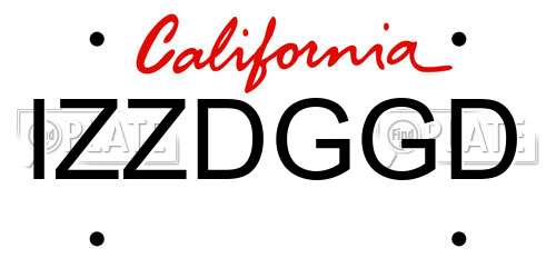 IZZDGGD California License Plate