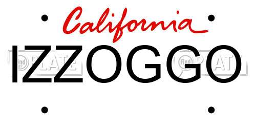 IZZOGGO California License Plate