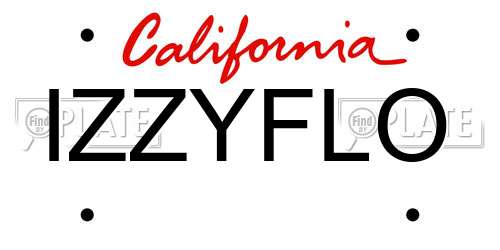 IZZYFLO California License Plate