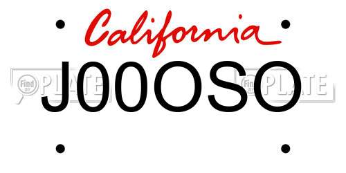 J00OSO California License Plate