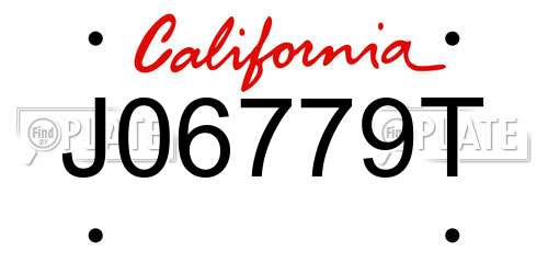 J06779T California License Plate