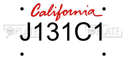 J131C1 California License Plate