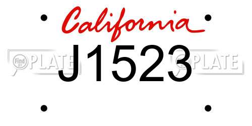J1523 California License Plate