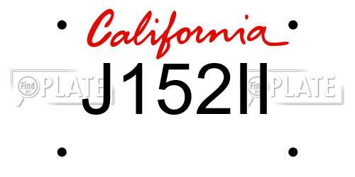 J152II California License Plate