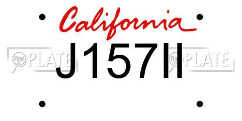 J157II California License Plate